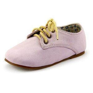The Doll Maker Toddler Classic Oxford Lace up Dress Shoes - Purple- Size 5